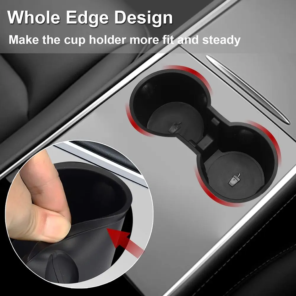 

Water Cup Holder Console Cup Holder 179mm*84mm*71mm Anti-Slip Black Car Water Cup Holder Silica Gel Car Accessories
