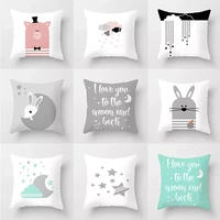ins nordic cushion cover cartoon cloud moon star pattern polyester throw pillow case car sofa decorative pillowcases home decor
