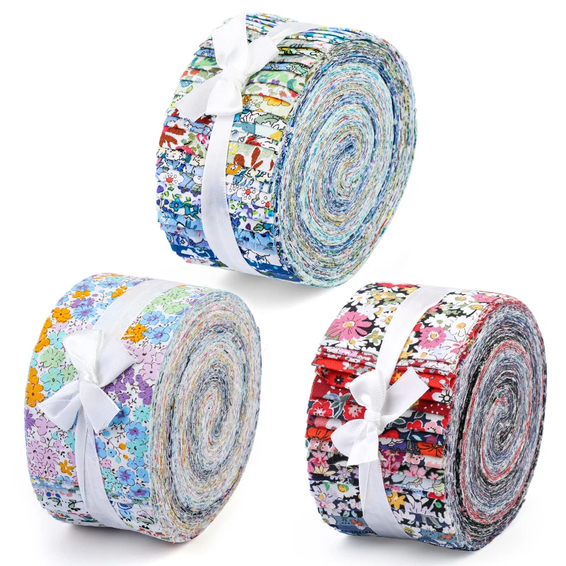 Dailylike 45pcs /roll Cotton Sewing Fabric Quilting Jelly Roll Strips For Patchwork Needlework Sewing Cloth DIY Handmade