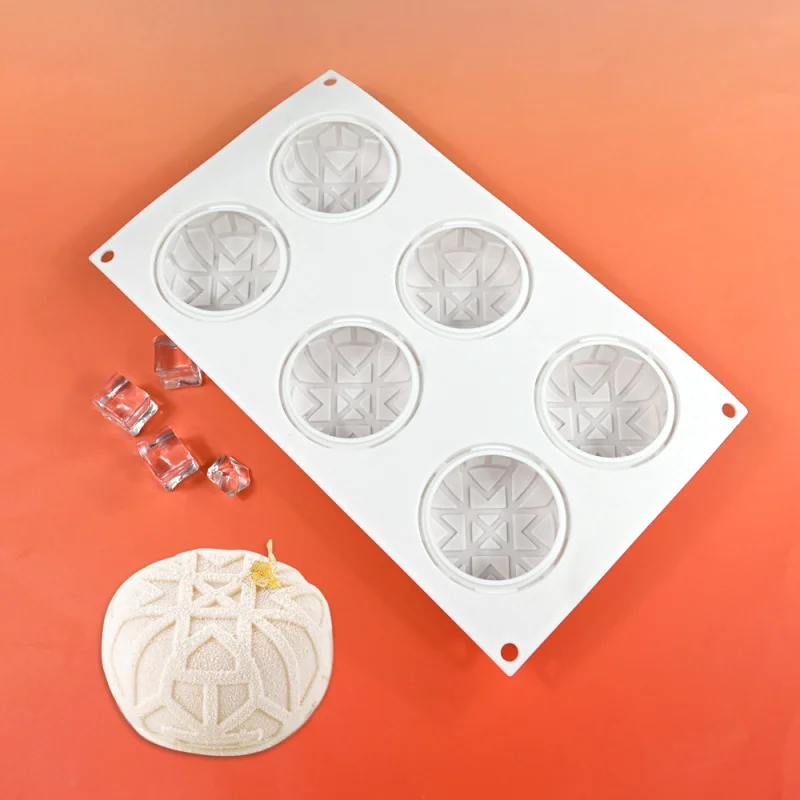 6 круглая форма для мусса с тотемным узором силиконовая мыла ручной работы