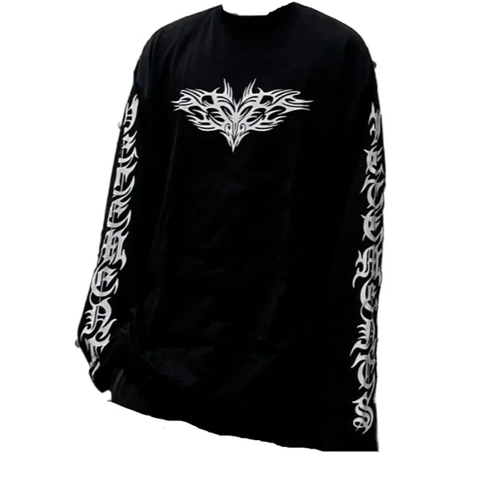 NIGO Мужская футболка Sanskrit с круглым вырезом и длинными рукавами весенне-осенняя