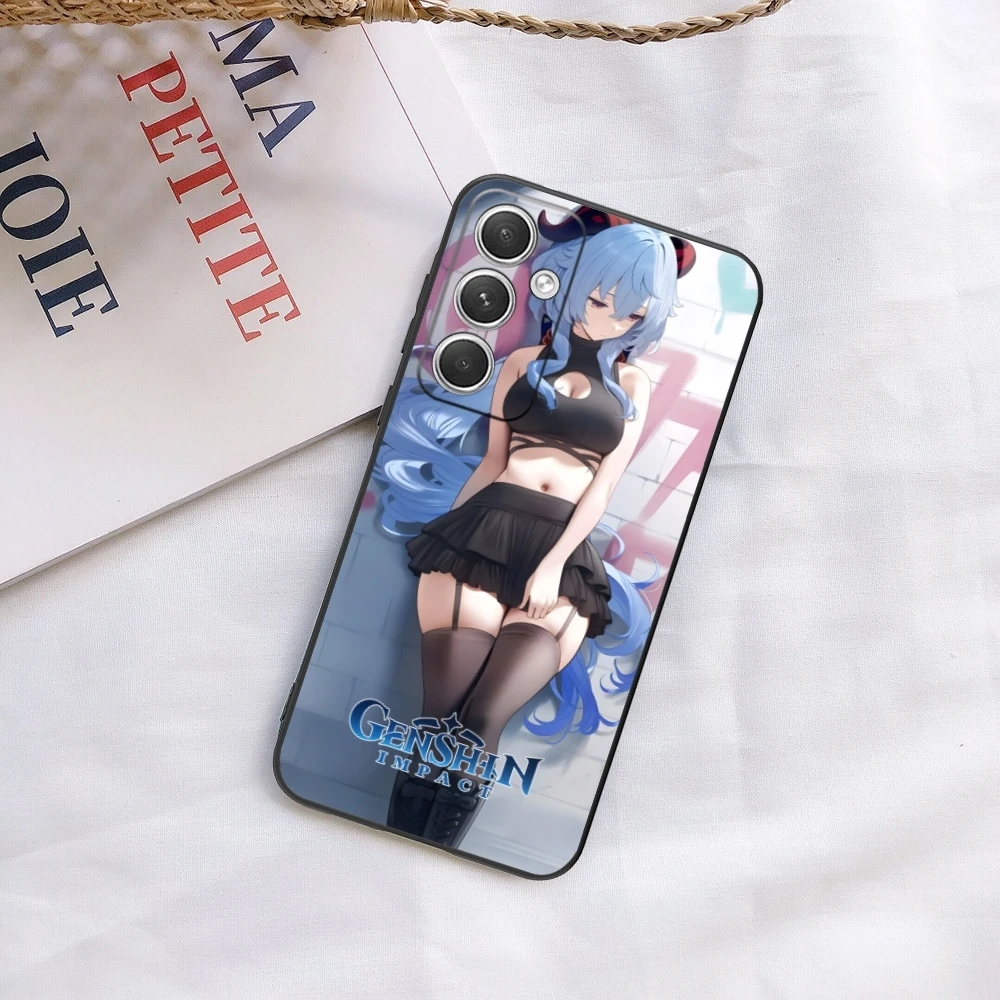 Чехол Genshin Impact Ganyu мобильный телефон для Samsung Galaxy S24 S23 S22 S21 S20 S10 S9 Plus FE Ultra Lite черный