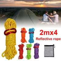 2m4pcs camping tent rope tensioners reflective guyline high strength paracord rope with wind rope buckle for outdoor hanging