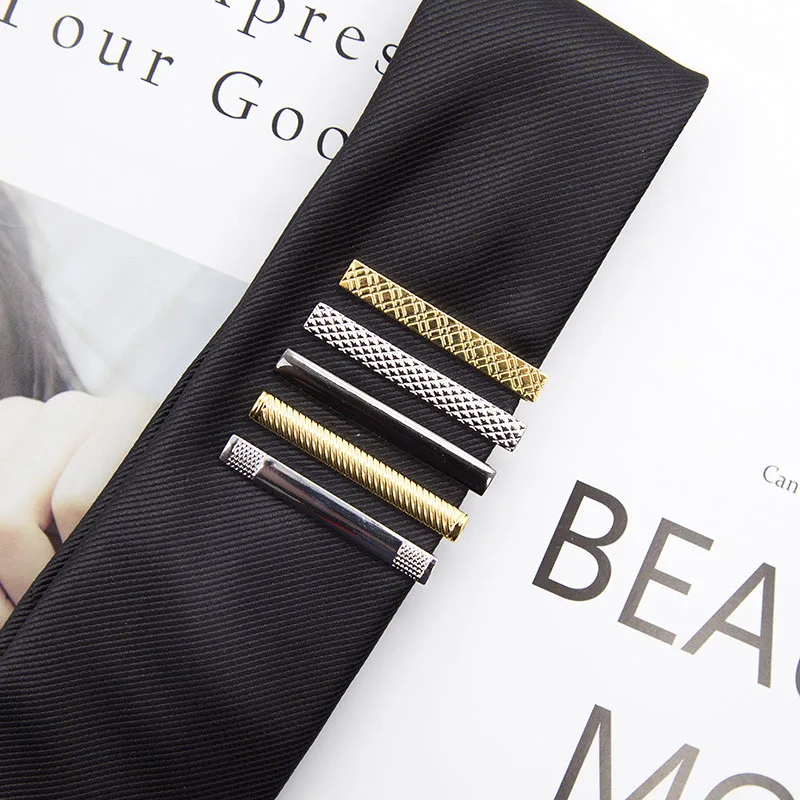 

Classic Men Tie Pin Clips of Casual Style Tie Clip Jewelry Exquisite Wedding Tie Bar Silver Golden Color Gentleman Accessories