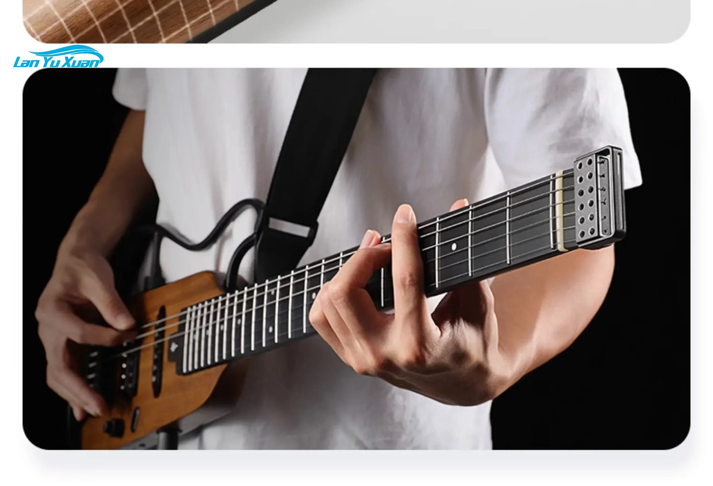 Фото Donner HUSH-X 38-дюймовая электрогитара с технологией Zero Design Rock Starter Портативная безголовая электрогитара №1