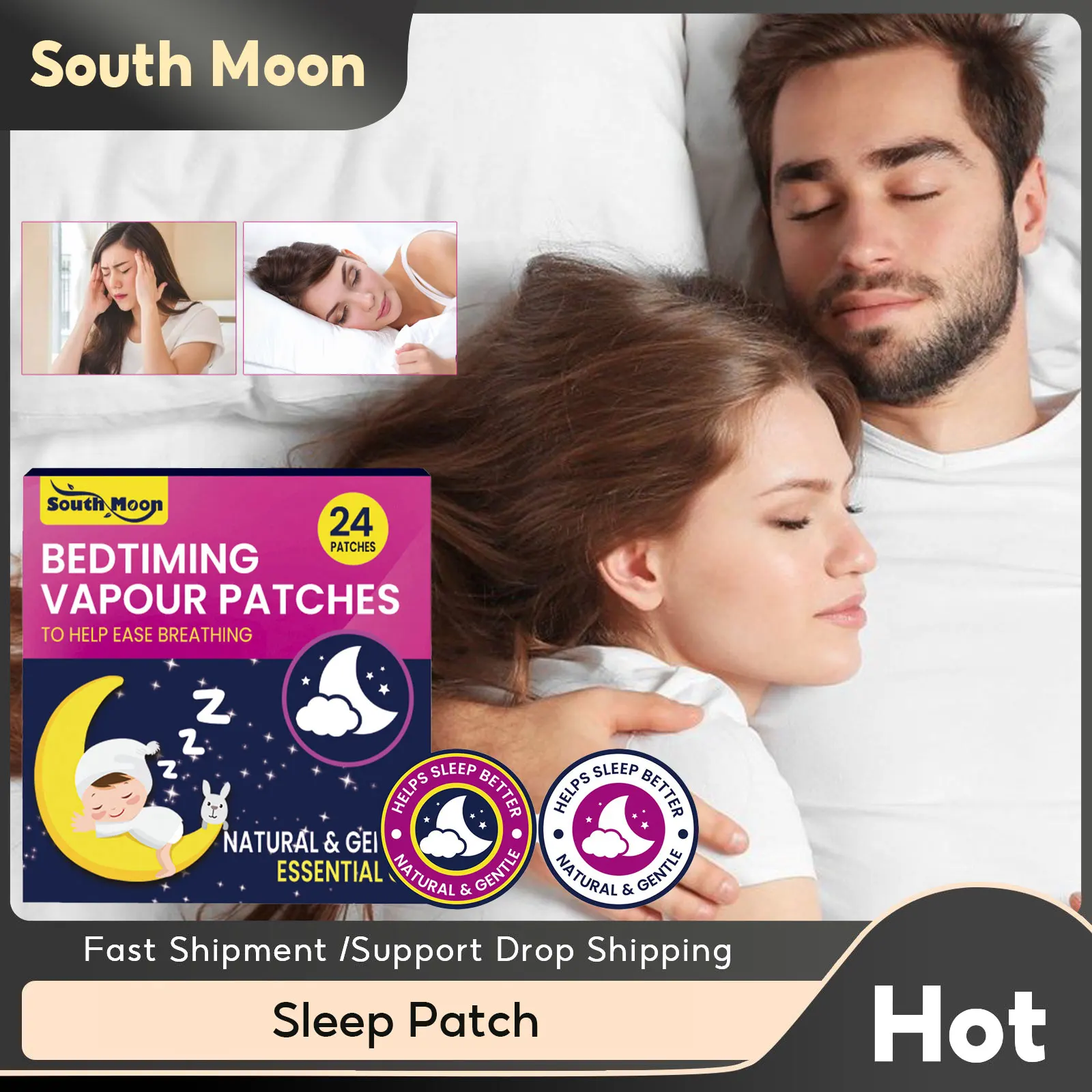 

Improve Sleeping Patch Relieve Nighttime Insomnia Decompression Anxiety Cure Neurasthenia Soothing Body Relax Sleep Aid Stickers