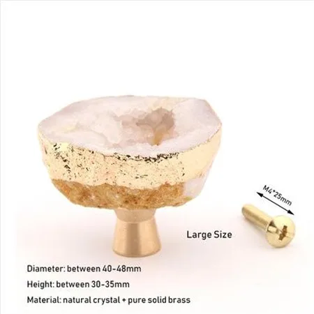 Ручки для шкафов из латуни с камнем