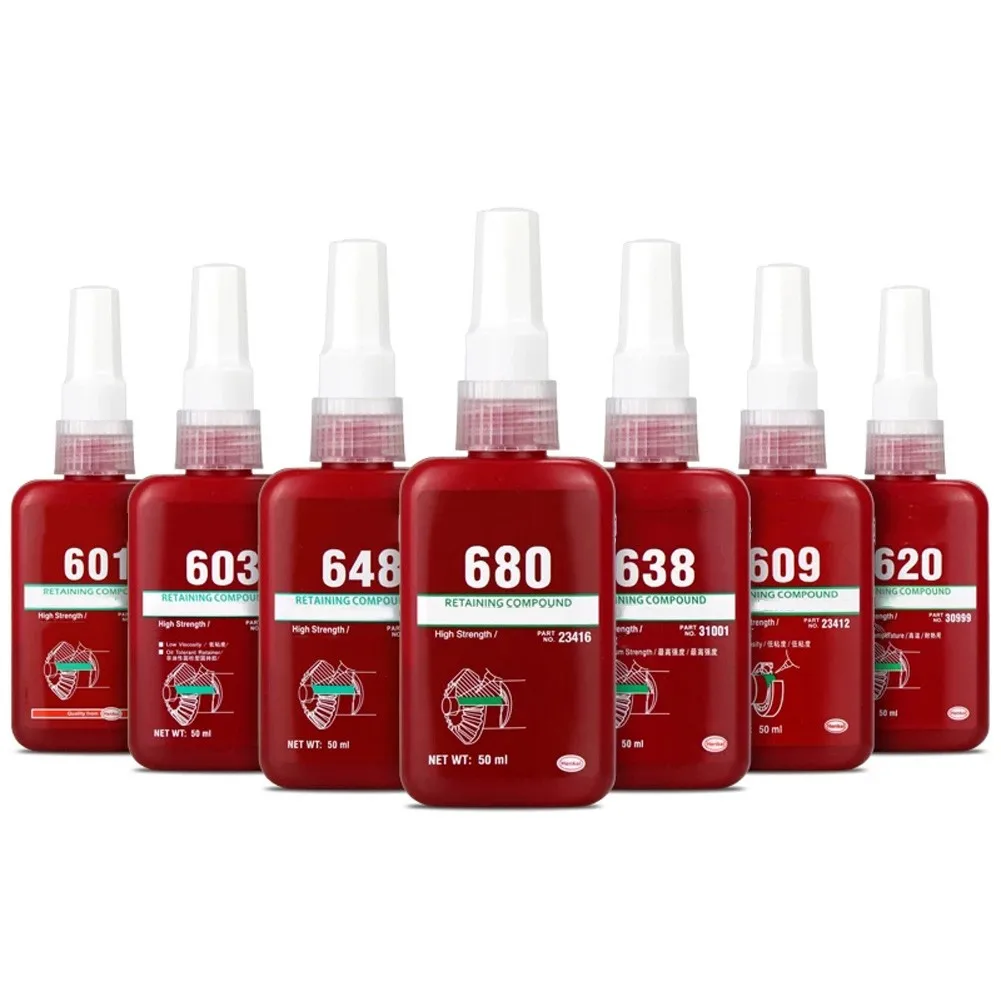 

50ml 601/603/609/620/638/640/641/648/680 Cylindrical Part Retaining Compound Holding Glue Temperature Bearing Fastening Adhesive