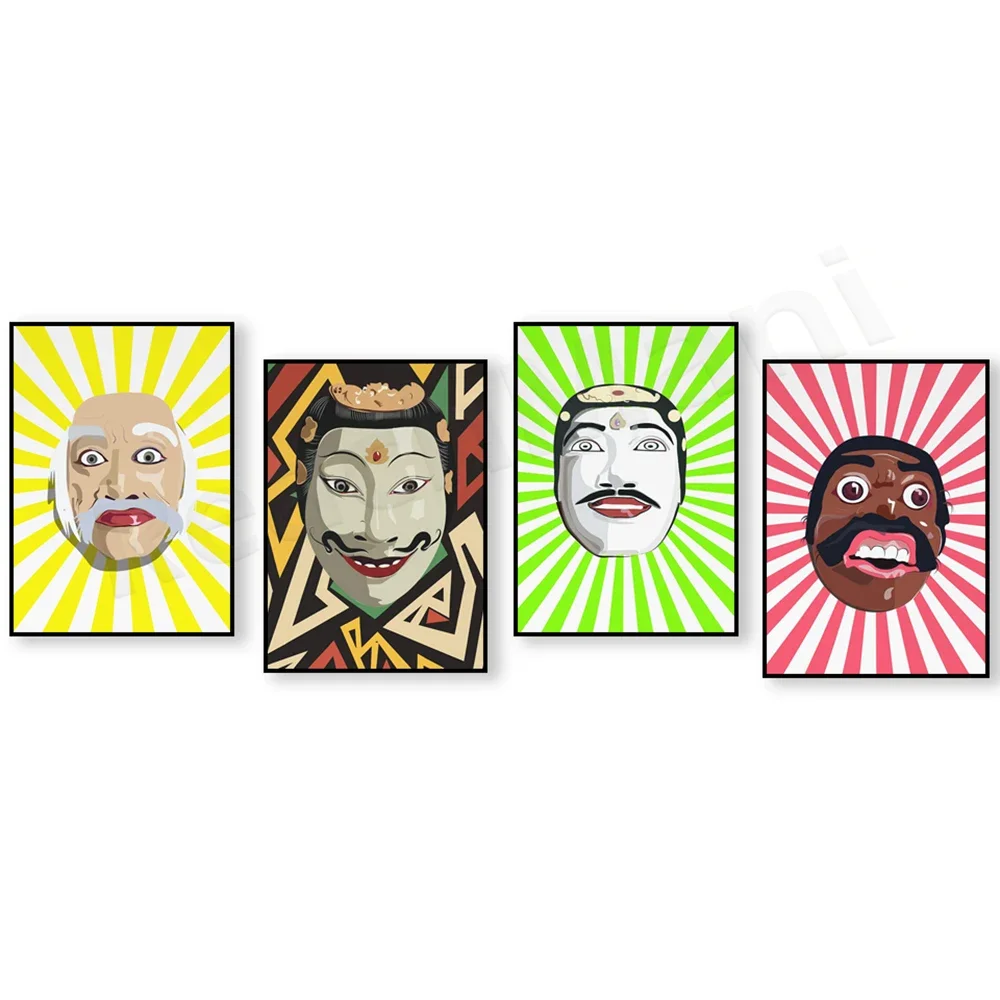 Балийские маски Tapel Bali принт балийской туристический плакат балийское искусство