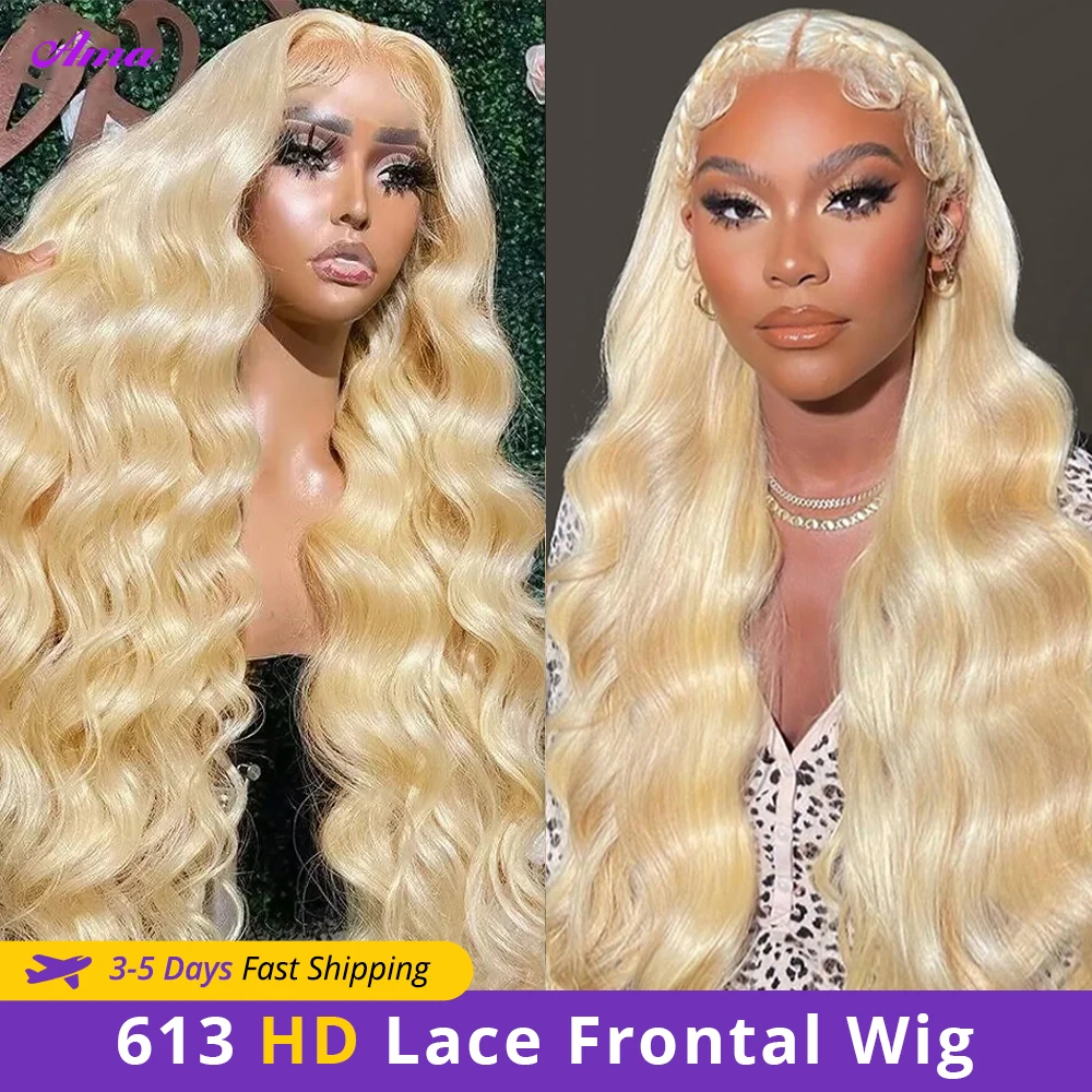 613 HD Lace Frontal Wig Glueless Body Wave Lace Front Wig 30 32 34 Inch Long Thick Blonde Lace Front Wig Human Hair 180 Density