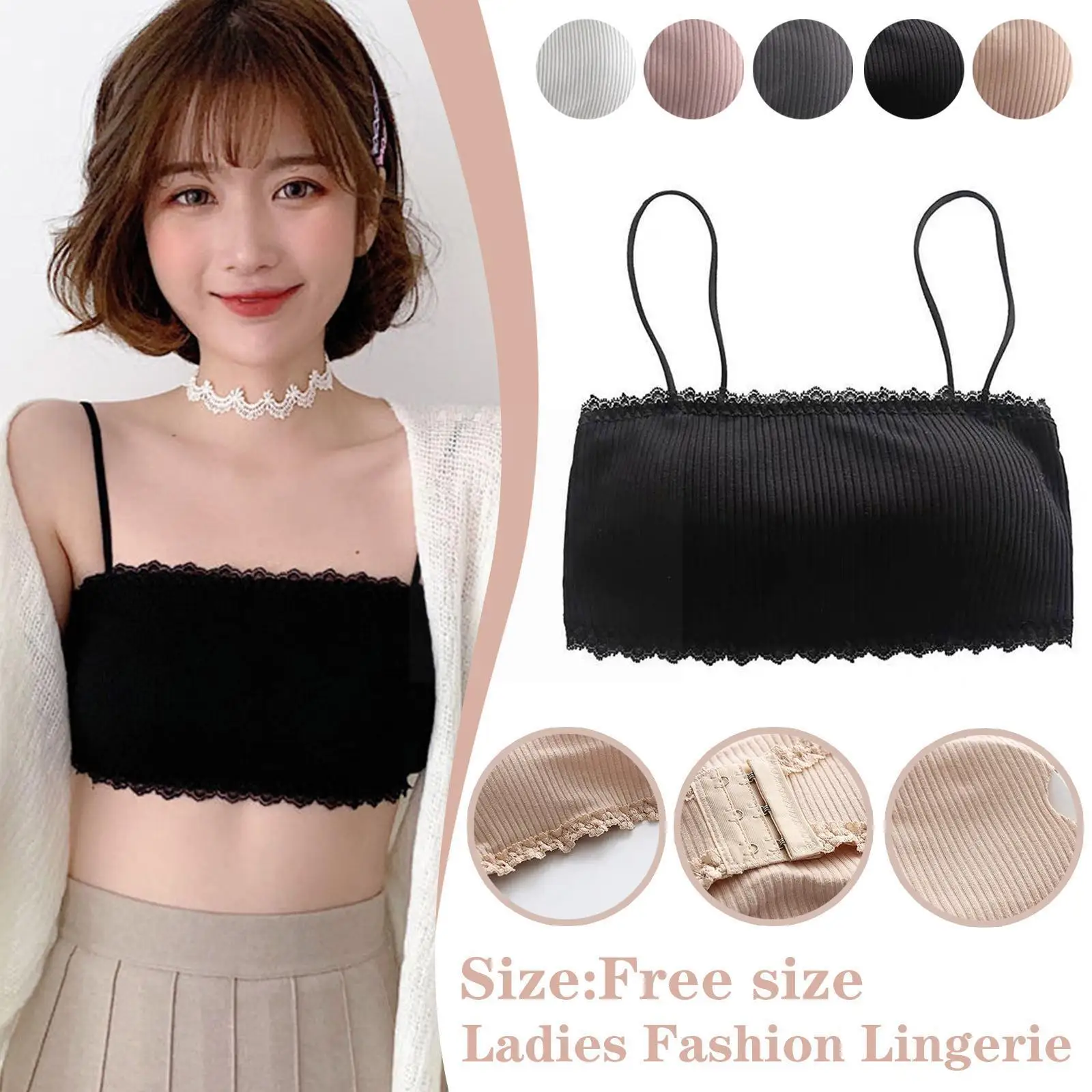 

Женский кружевной топ-труба, сексуальное нижнее белье, невидимый бюстгальтер-Бралетт на бретельках, нижнее белье, бюстгальтер без швов бело...