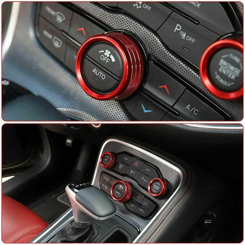 Фото 3 шт. для Dodge Challenger Charger RT SXT Scat Pack Hellcat 2015-2020, автомобильная ручка управления кондиционером, громкость, радиопереключатель, декоративная крышка №4