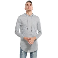 new arrival 2021 mens high street spring autumn hooded long hoodies cool men streetwear cotton solid slim long sleeved t shirts