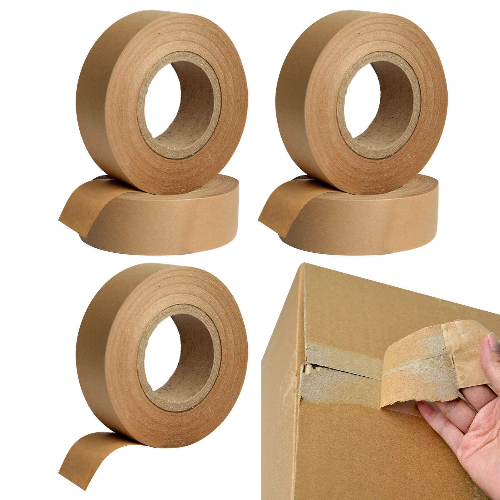 

5rolls Labeling For Carton Box Strong Envelopes Shipping Paper Packing Tape Self Adhesive Writable Parcel Gift Wrapping Moving