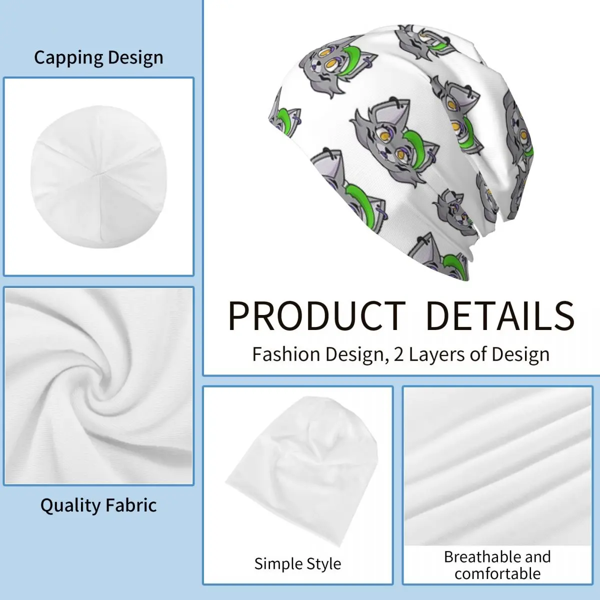 Roxanne Wolf-FNaF теплая вязаная шапка модная шапка-капот осень-зима уличные шапки для