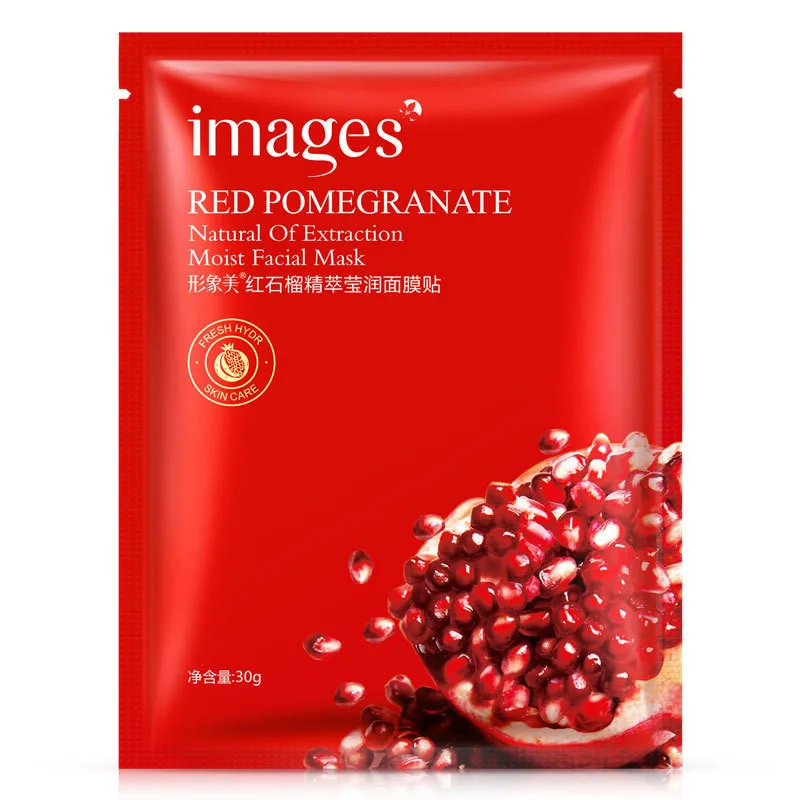 

Images Red Pomegranate Facial Mask Smooth Moisturizing Oil Control Shrink Pores Face Mask Wrapped Facial Mask