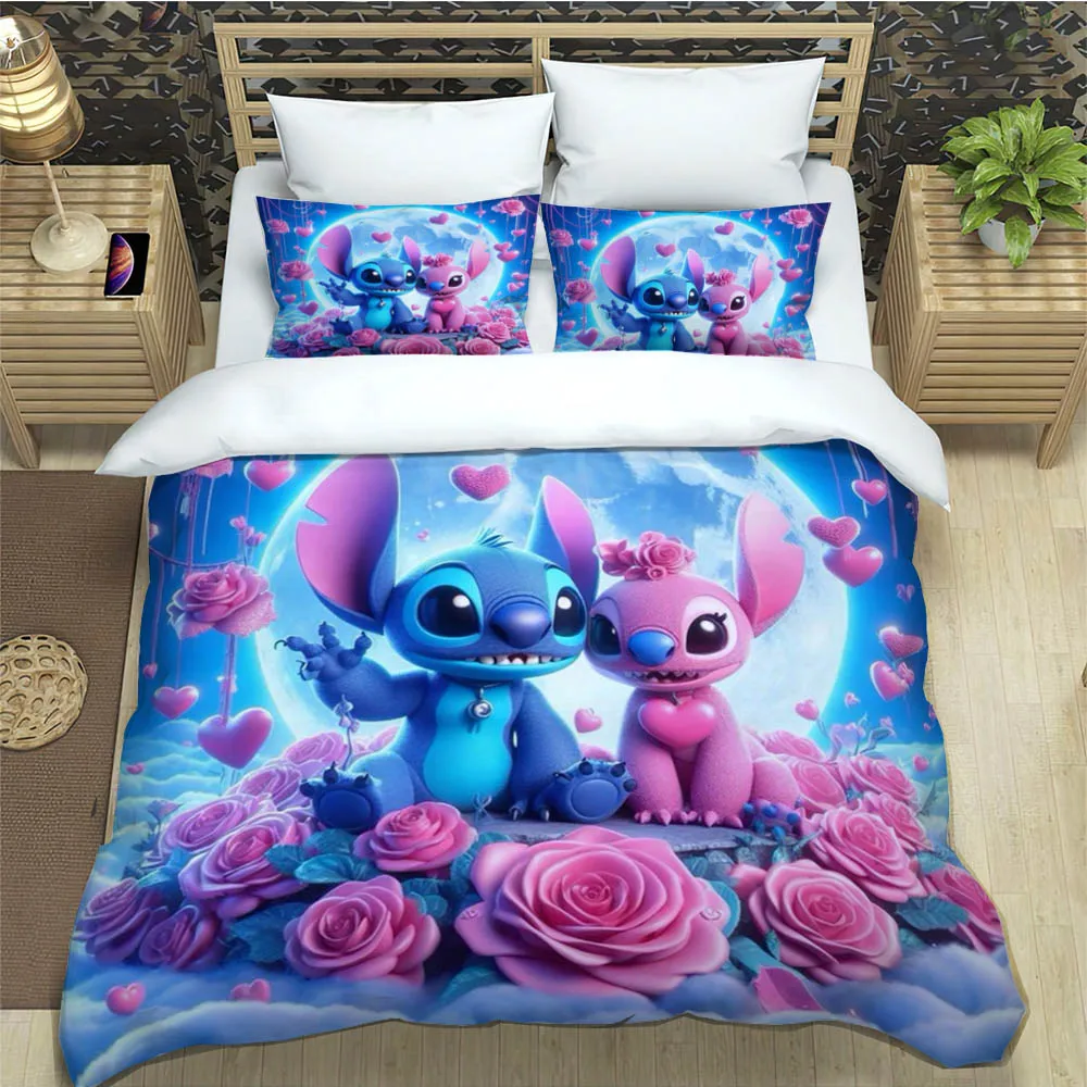 Комплекты постельного белья с мультяшным принтом Lilo &amp Stitch изысканный комплект