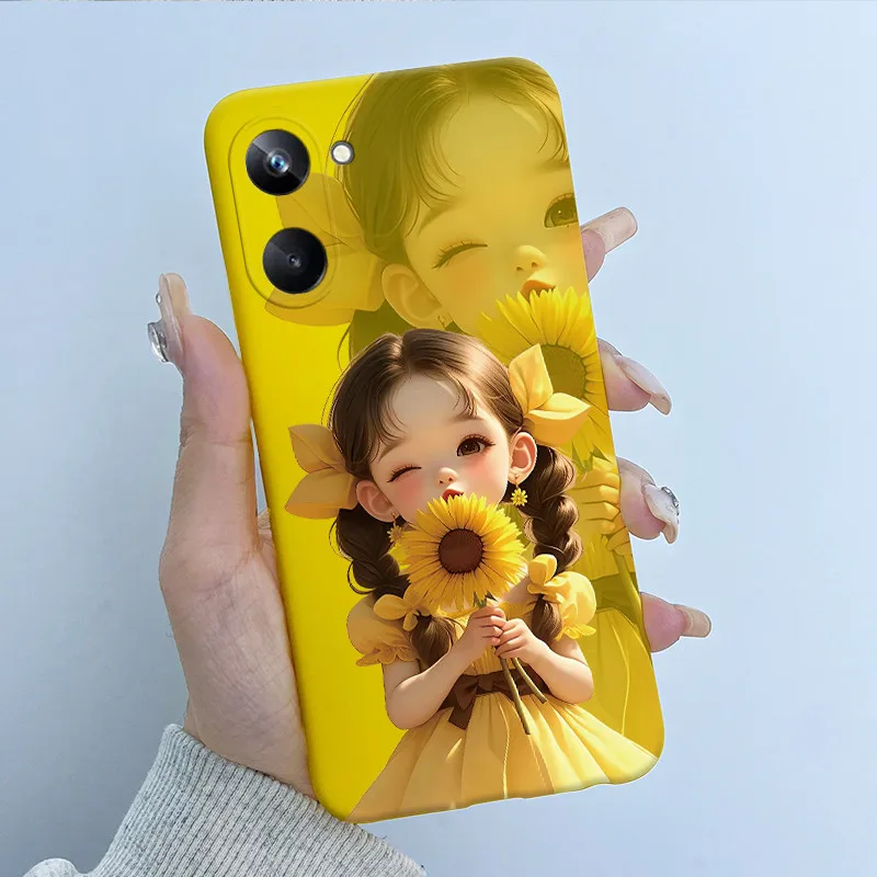 Для Realme 10 Pro Plus 5G чехол с милым цветком Labubu силиконовые чехлы для телефонов