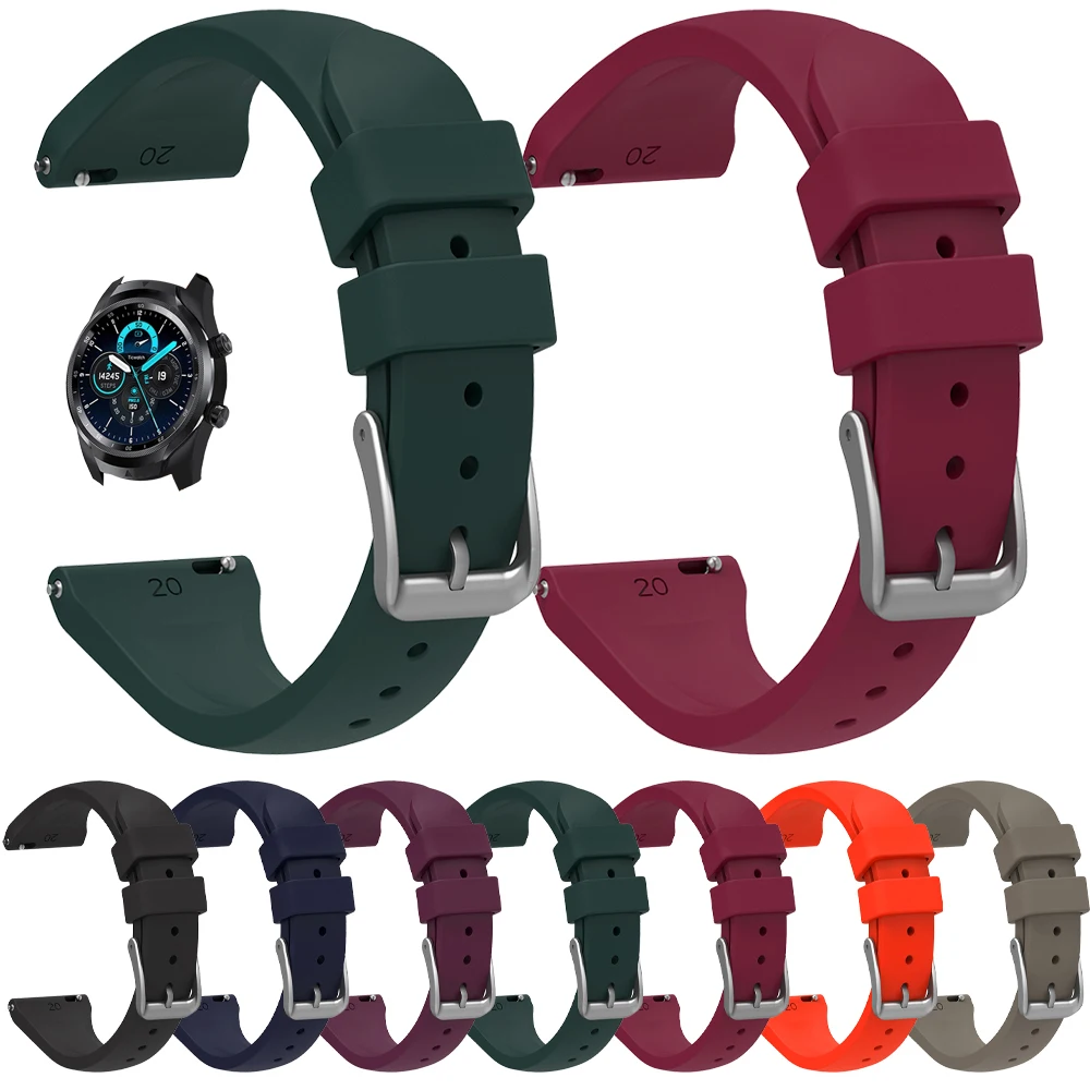 Силиконовый ремешок Ladys для TicWatch Pro3 Ultra GPS тонкий браслет часов Pro 3 LTE/2021/GTX 20 мм 22