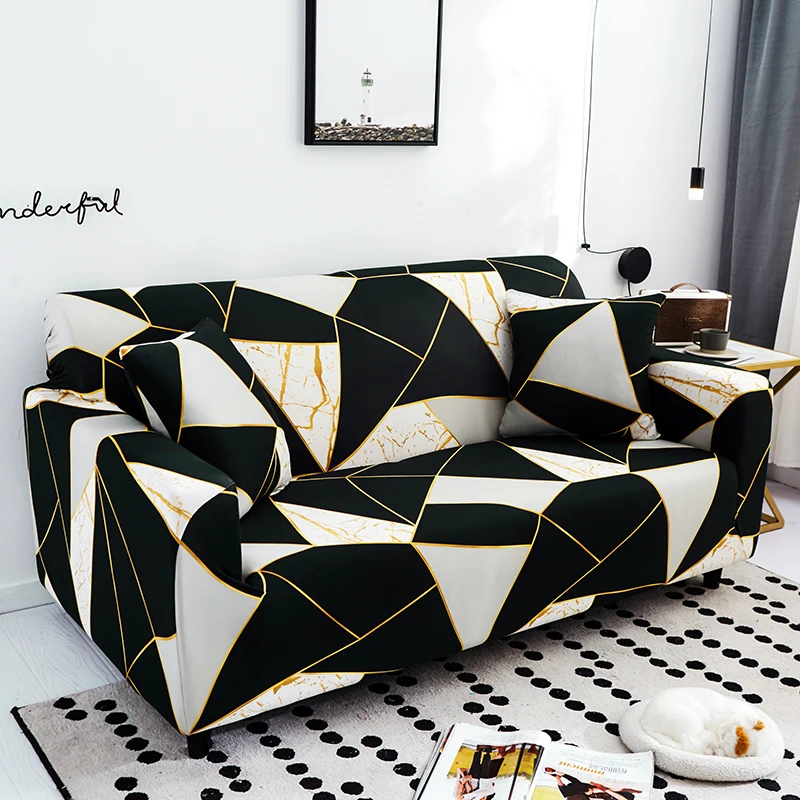 

3D Digital Slipcover Elastic Sofa Cover For Living Room Corner Sofa Covers Armchair Antifouling Home Decor Housses De Canapé