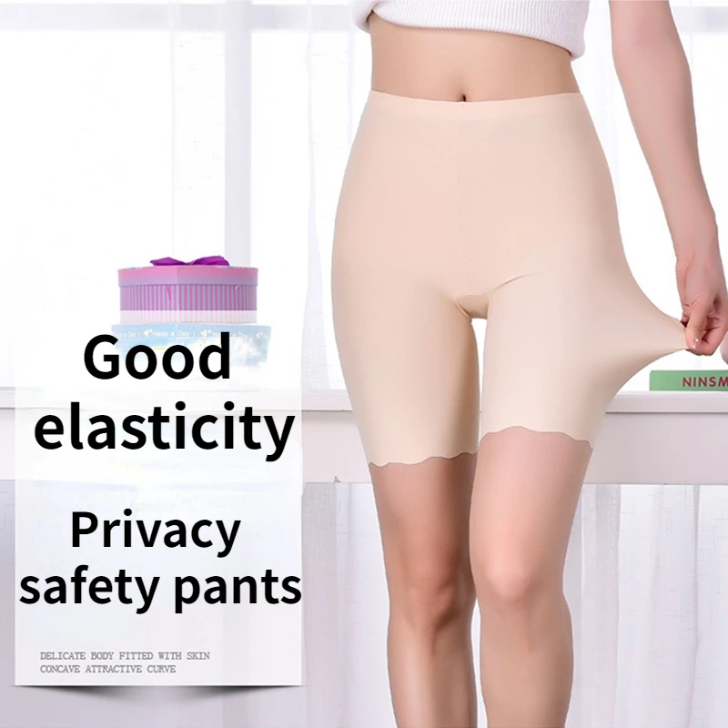 Women Breathable Panties Boxers Boyshort Skirt Seamless Pants Summer Ice Under Short Shorts For Female Silk Safety Women Pant