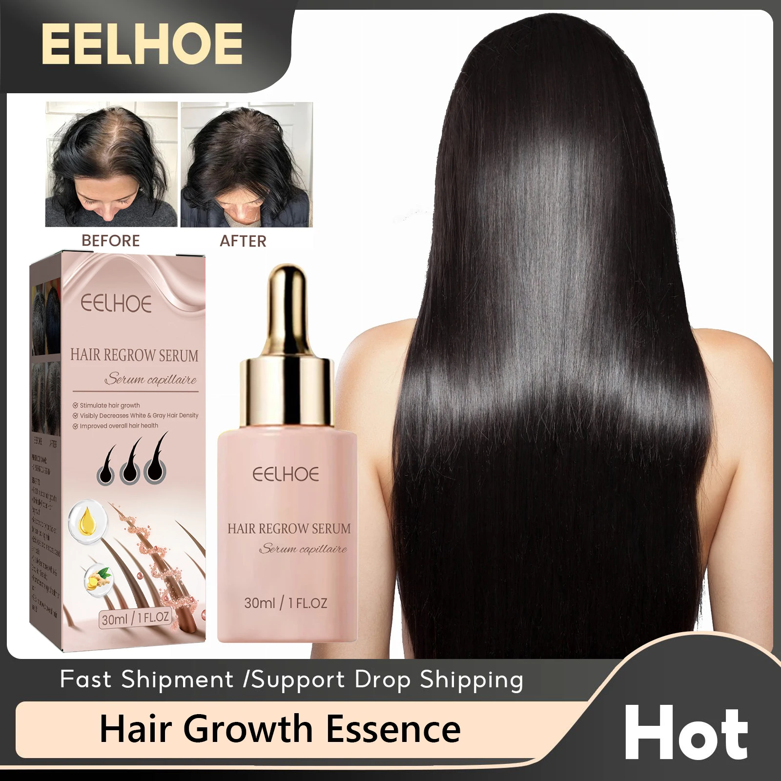 

Hair Growth Essence Treatment Hair Thinning Prevent Baldness Repair Nourishing Strong Hair Roots Regrowth Anti Hair Loss Serum