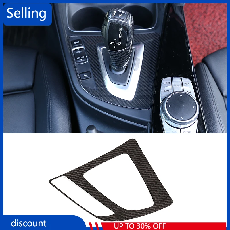 

1 Pcs Real Carbon Fiber Console Gear Shift Frame Trim LHD For BMW 3 4 Series GT F30 2013-2019 Car Accessories fast ship