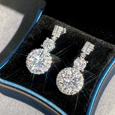 Серьги-подвески ZSHANSGL с цирконами