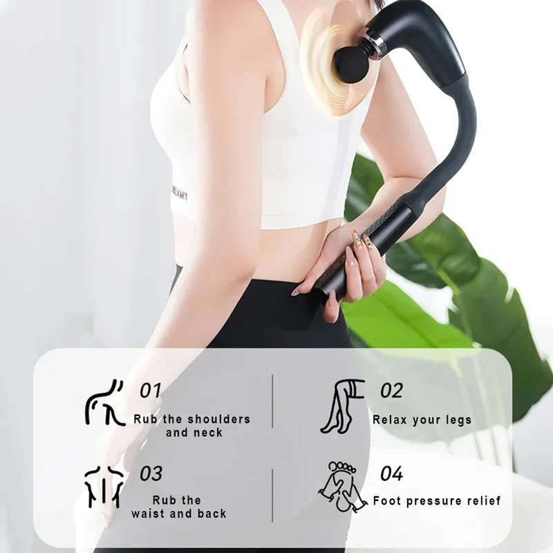 Пистолет для фасциального массажа с удлиненной ручкой высокочастотный