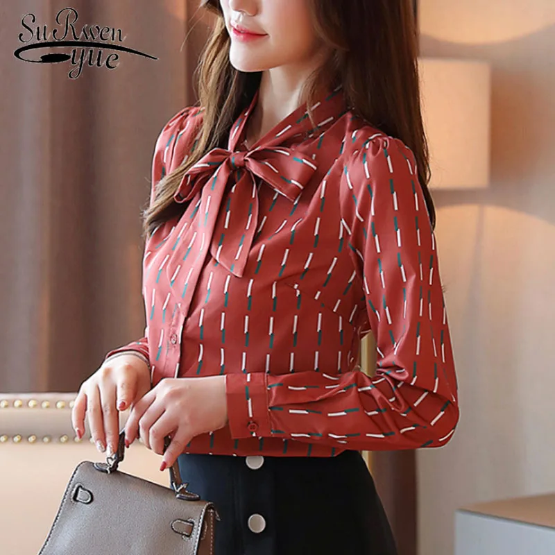 

Женская модная Осенняя блузка с длинным рукавом и V-образным вырезом