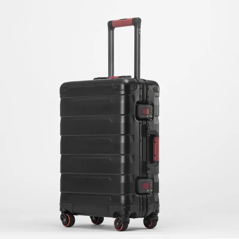 New Aluminum Suitcase Universal Wheel 24 Inch Metal Suitcase Business Suitcase 20 Inch Large Capacity Buckle Lock Captain Case