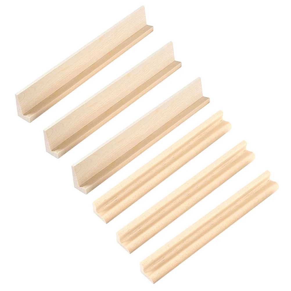 

6 Pcs Domino Stand Wooden Displaying Multi-function Holders Bases Racks DIY Serving Tray Desktop Game Dominoes Professional