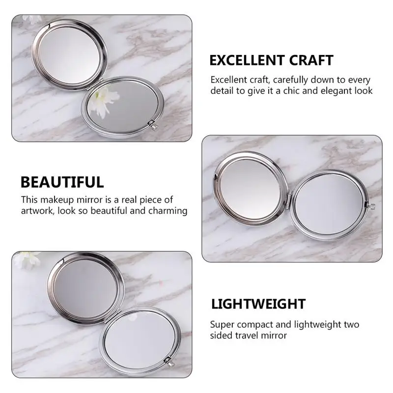 Складное компактное зеркало карманного размера 10 шт. двухстороннее для макияжа