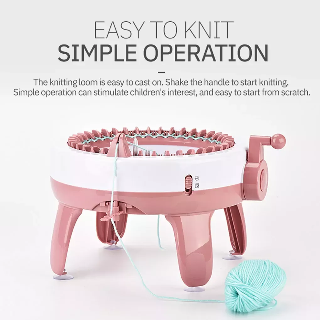 

48 Needles Knitting Machine Cylinder Cap Clothes DIY Hand-knitted Kids Hand Crank Operation Sewing Tool Hand-knitting Accessory