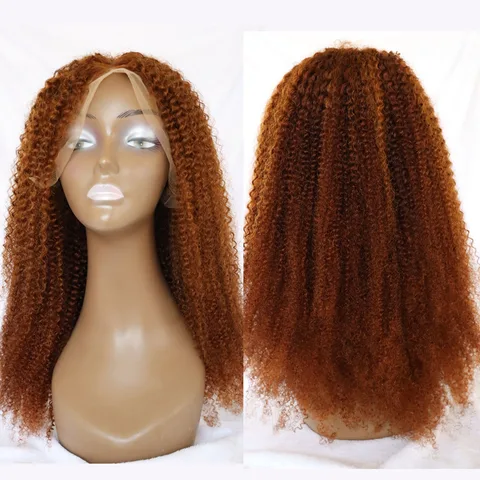 #30 блонд 3B 3C афро кудрявые натуральные Remy бразильские человеческие волосы парик для африканских черных женщин короткие длинные человеческие волосы парики