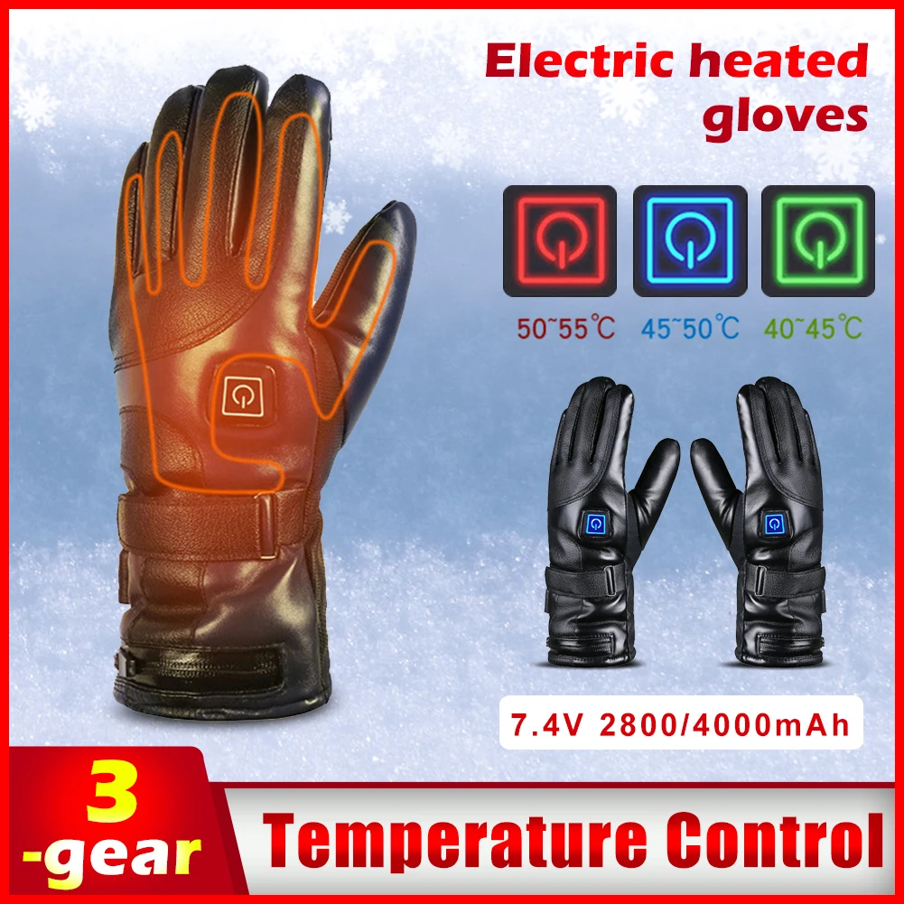 

Electric Heating Gloves Motorcycle Bicycle Heated Gloves Touchscreen Waterproof Windproof Hand Warmer For Winter Cycling Skiing