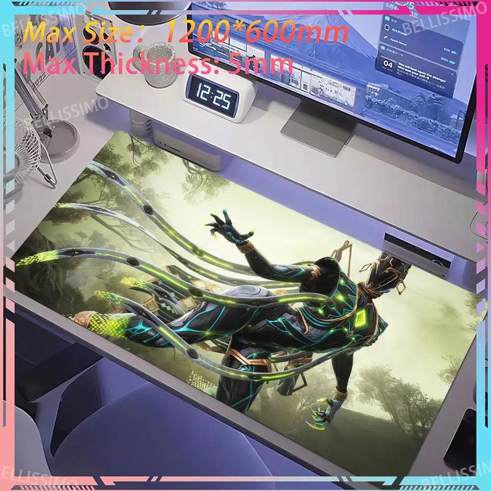 Super large W_Warframe anime mousepad game computer desk mat 1200X600X5MM accessories rubber non-slip art keyboard pad