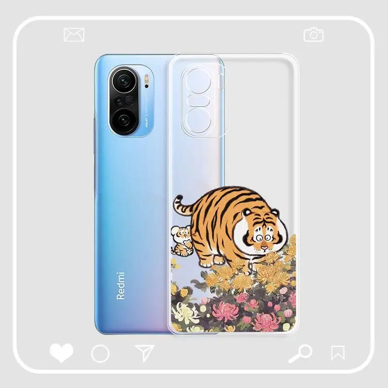 Симпатичный чехол с изображением тигра для телефона Samsung S20 S10 lite S21 plus Redmi Note8 9pro