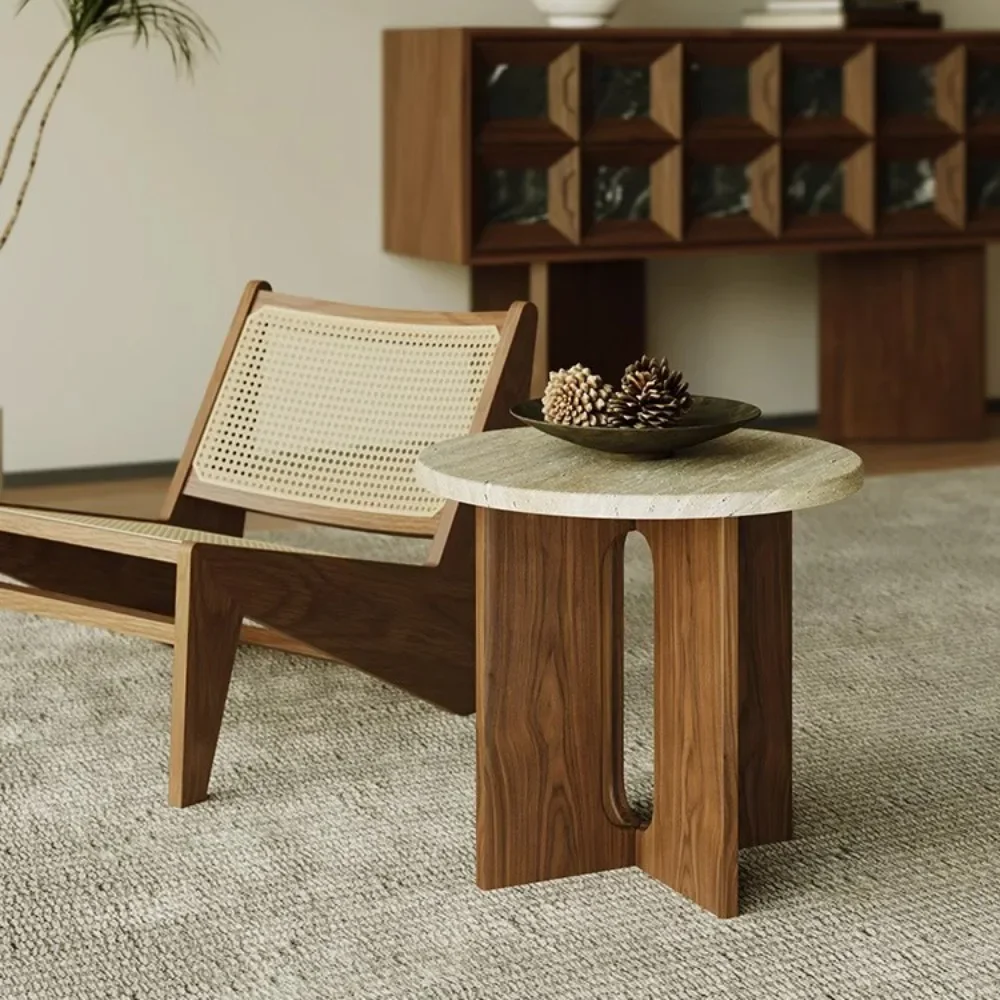 Jifeng натуральный травертин диван боковой стол Гостиная угловой дизайнерский