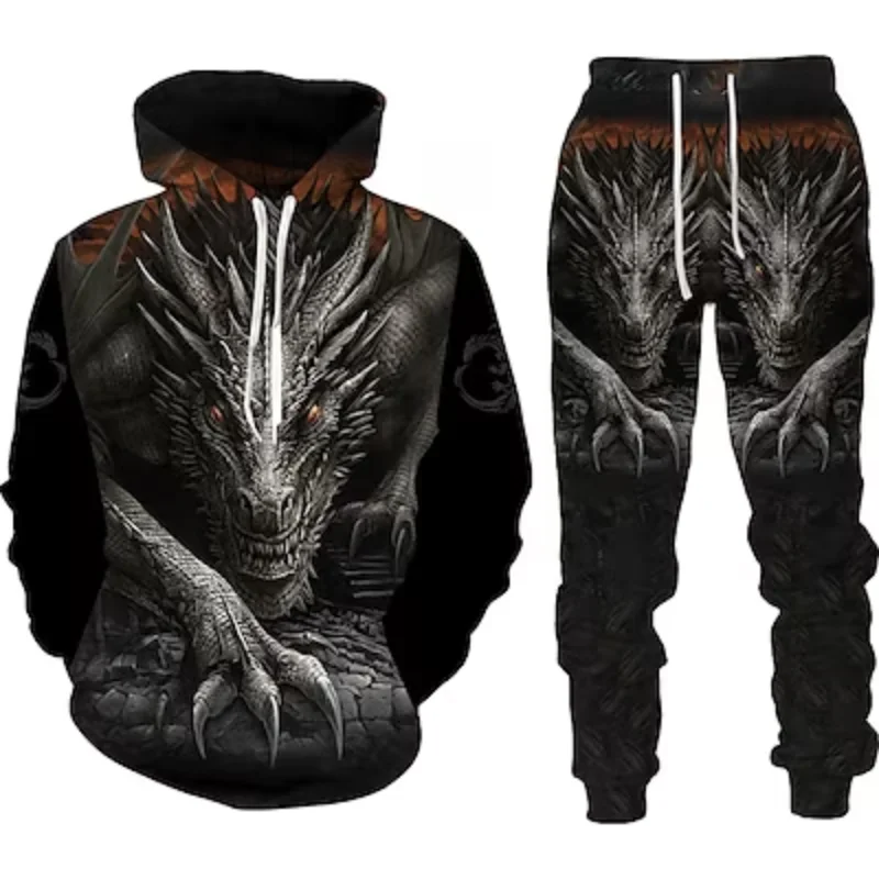 

Autumn and Winter New 2023 Men's Hoodies 3D Print Pullover Hoodies Sweatshirts Pants Sets Casual Mens Clothing Women's Clothing