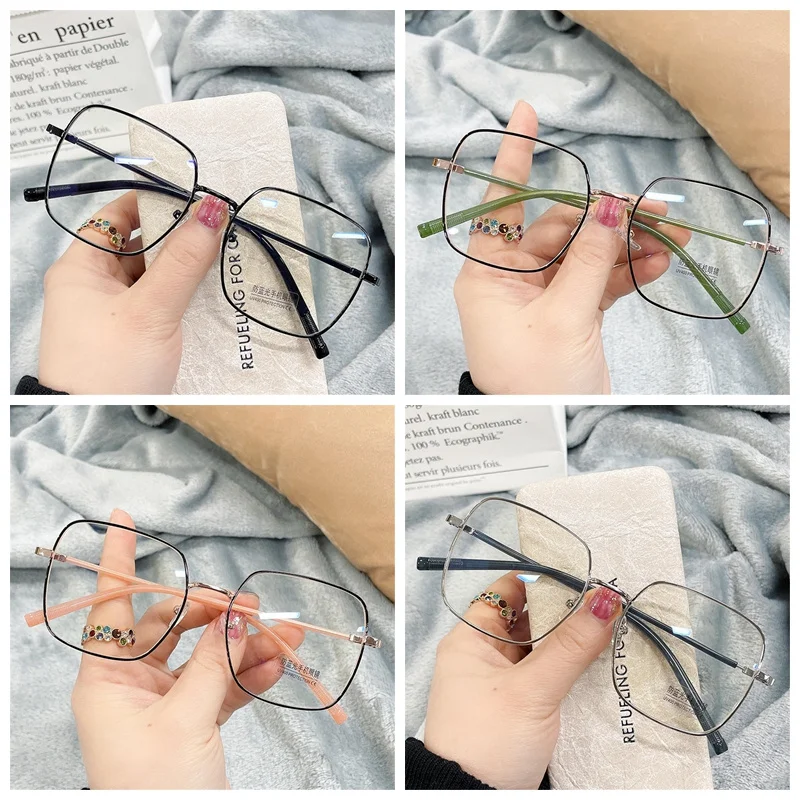 

Oversized Square Polygon Computer Glasses Women Men 2022 Fashion Anti Reflective Blue Ray Protection Glasses