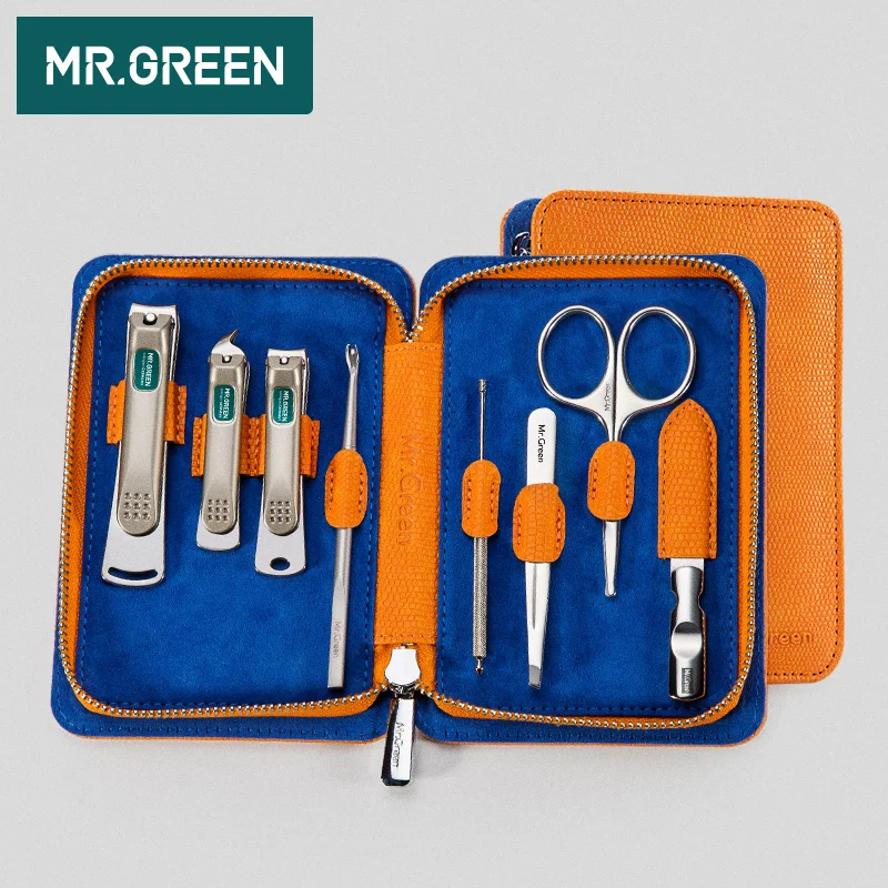 MR.GREEN 8PCS/set Nail Art Manicure Tools  Nails Clipper Scissors Tweezer Knife Manicure Sets