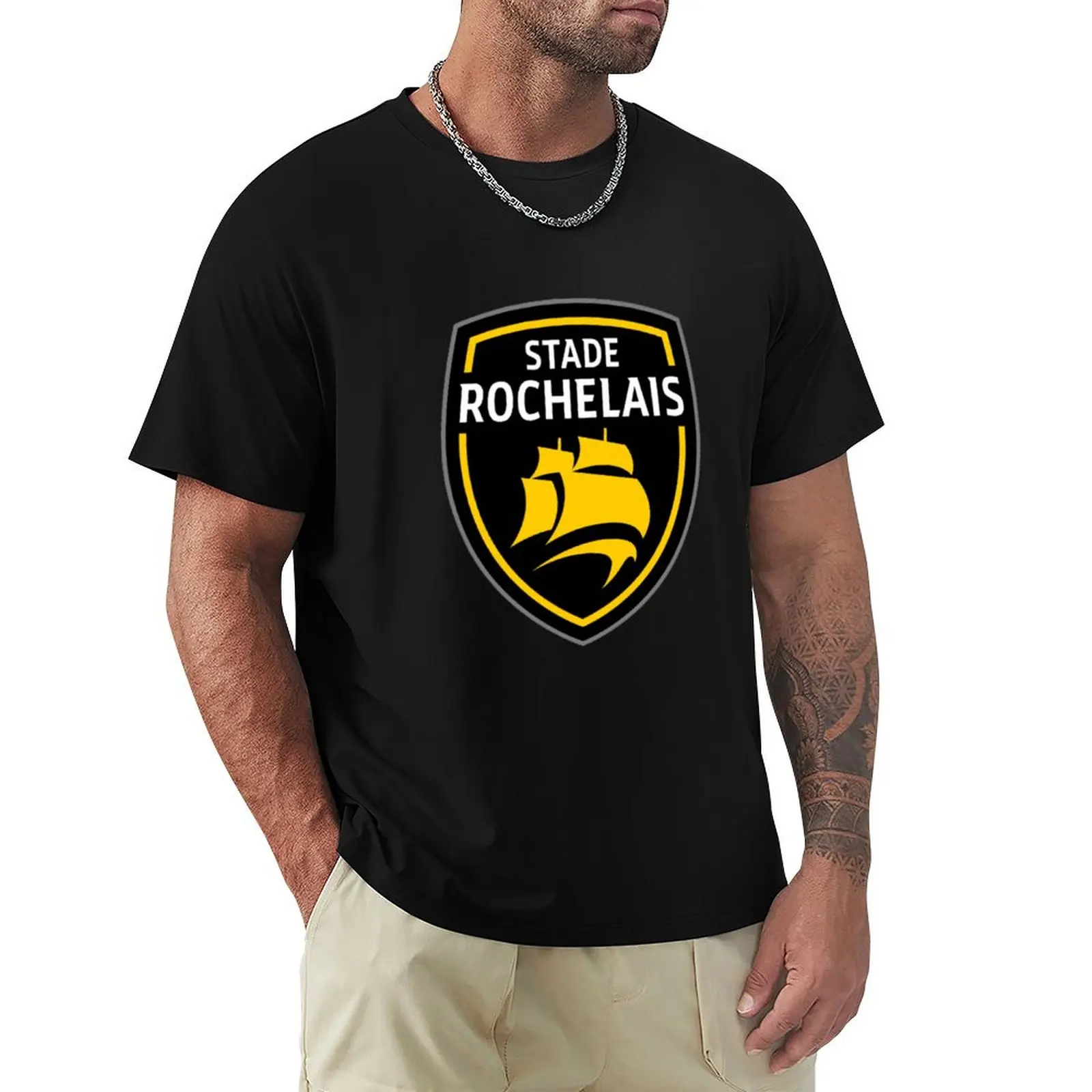 Stade Rochelais Rugby logo T-Shirt gifts for boyfriend sublime topping mens graphic t-shirts