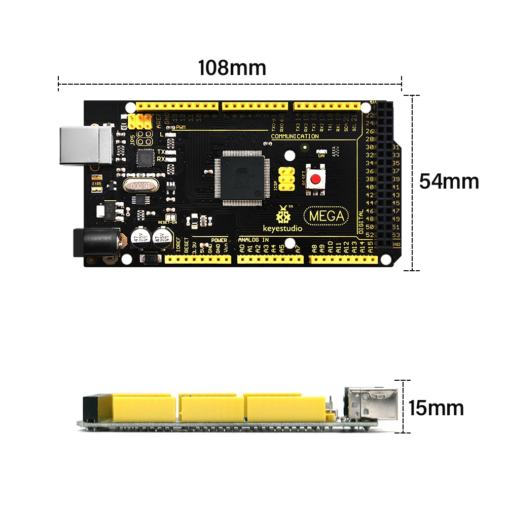 1Pcs Keyestudio Mega Development 2560 R3 Board+ USB Cable+Manual  For Arduino Mega