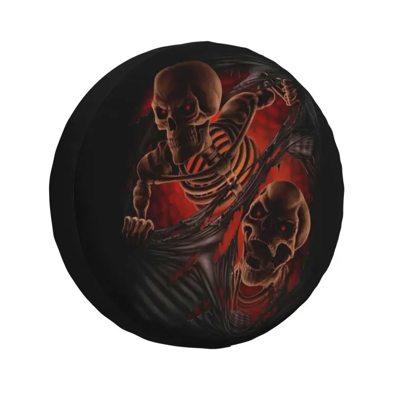 

Hell Break Spare Tire Cover for Suzuki Horror Gothic Skeleton Death Skull SUV RV Trailer Car Wheel Protectors Accessories