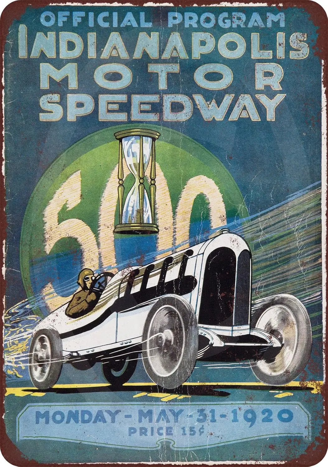 1920 ndnpols Mor Speedwy ndy 500 Репродукция Metl Sgn 8 12 США