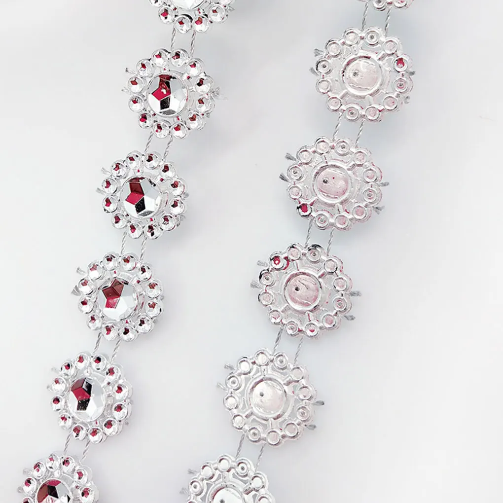 

1yard Gold Silver Rhinestones Tape Motifs Ribbon DIY Crystal Densify Rhinestones Trimming Cup Chain on Glue Sewing Accessories