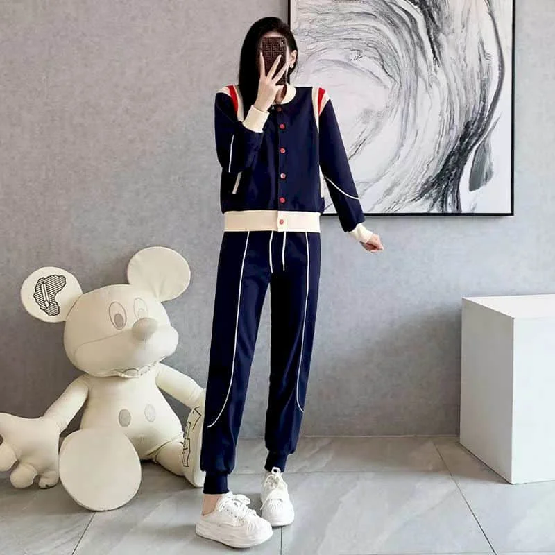 Комплекты брюк High Street повседневные женские спортивные костюмы свободные