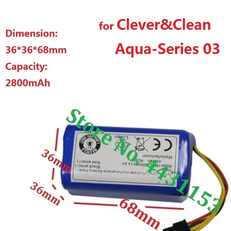 Набор литий-ионных батарей 2800 мАч для Smart &amp Clean Aqua-Series 03 аксессуары