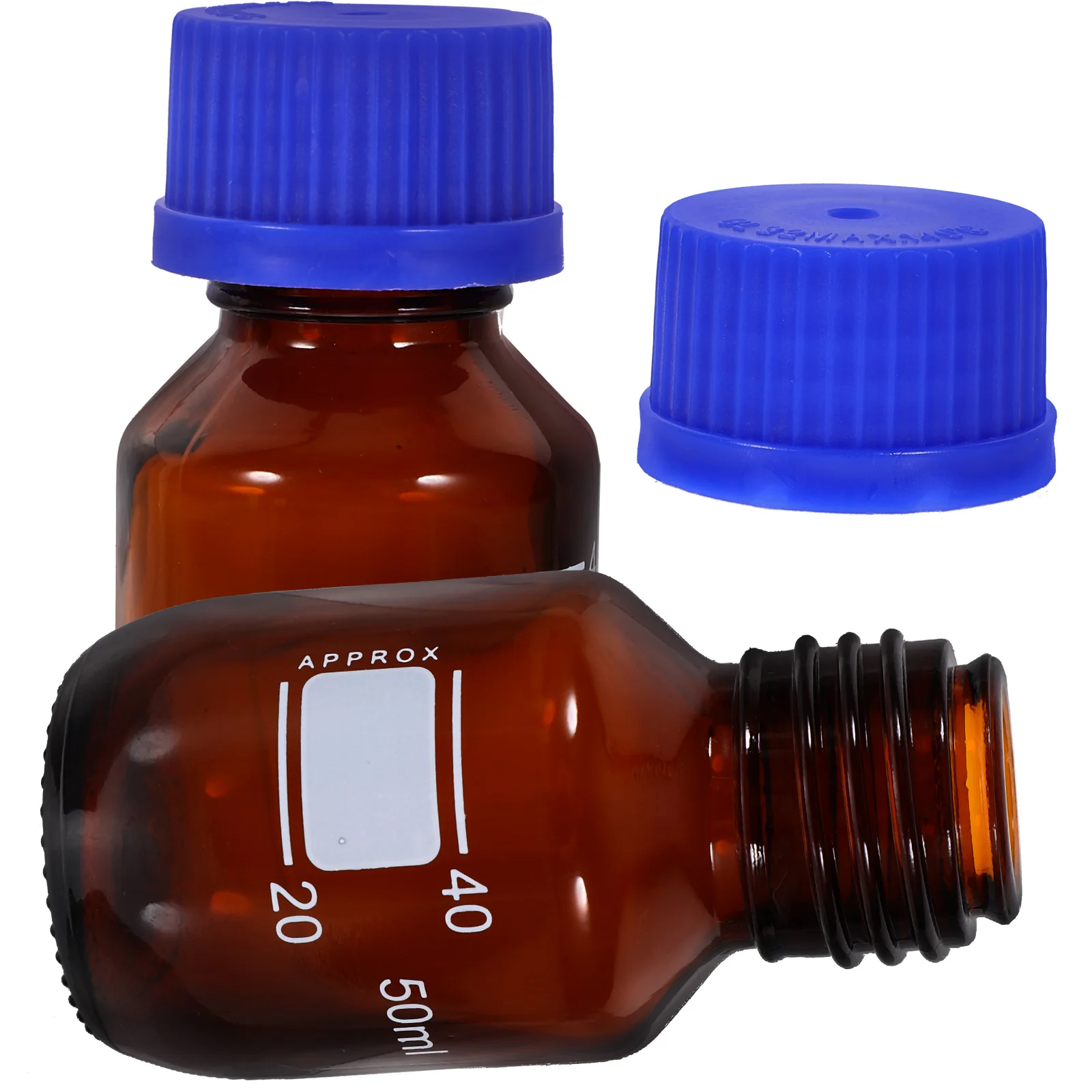

2 pcs Small Reagent Bottles Glass Chemical Reagent Bottle Reagent Sealing Bottle with Screw Caps